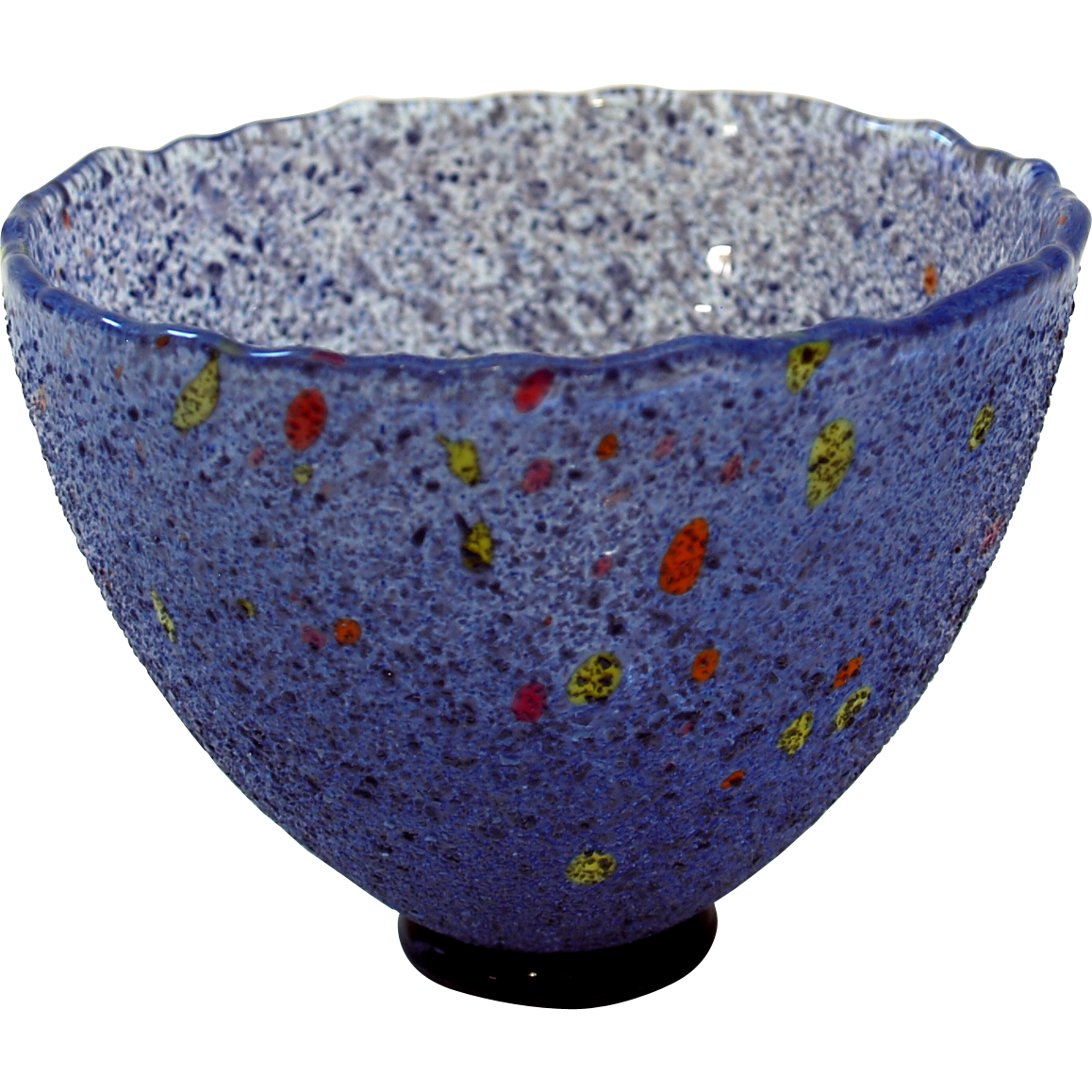 Kosta Boda Artist Collection Glass Bowl, Dark Blue