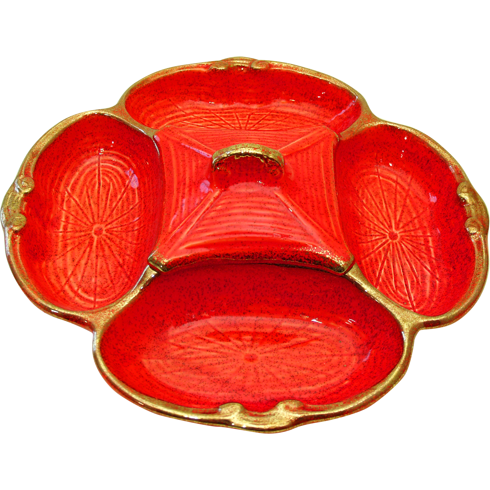 Vintage California Originals Orange Hors d'oeuvers Dish