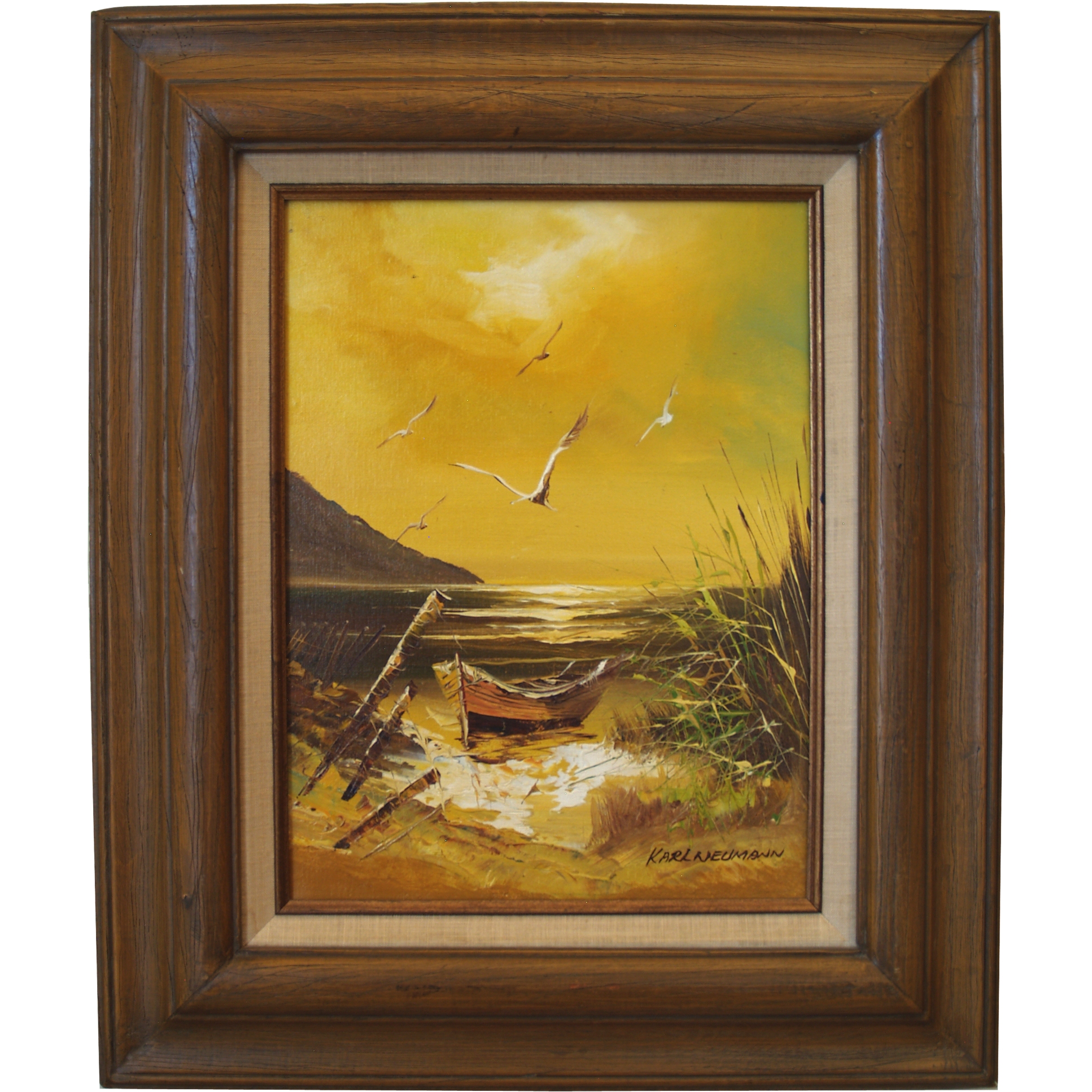 Karl Neumann Seascape Oil on Canvas