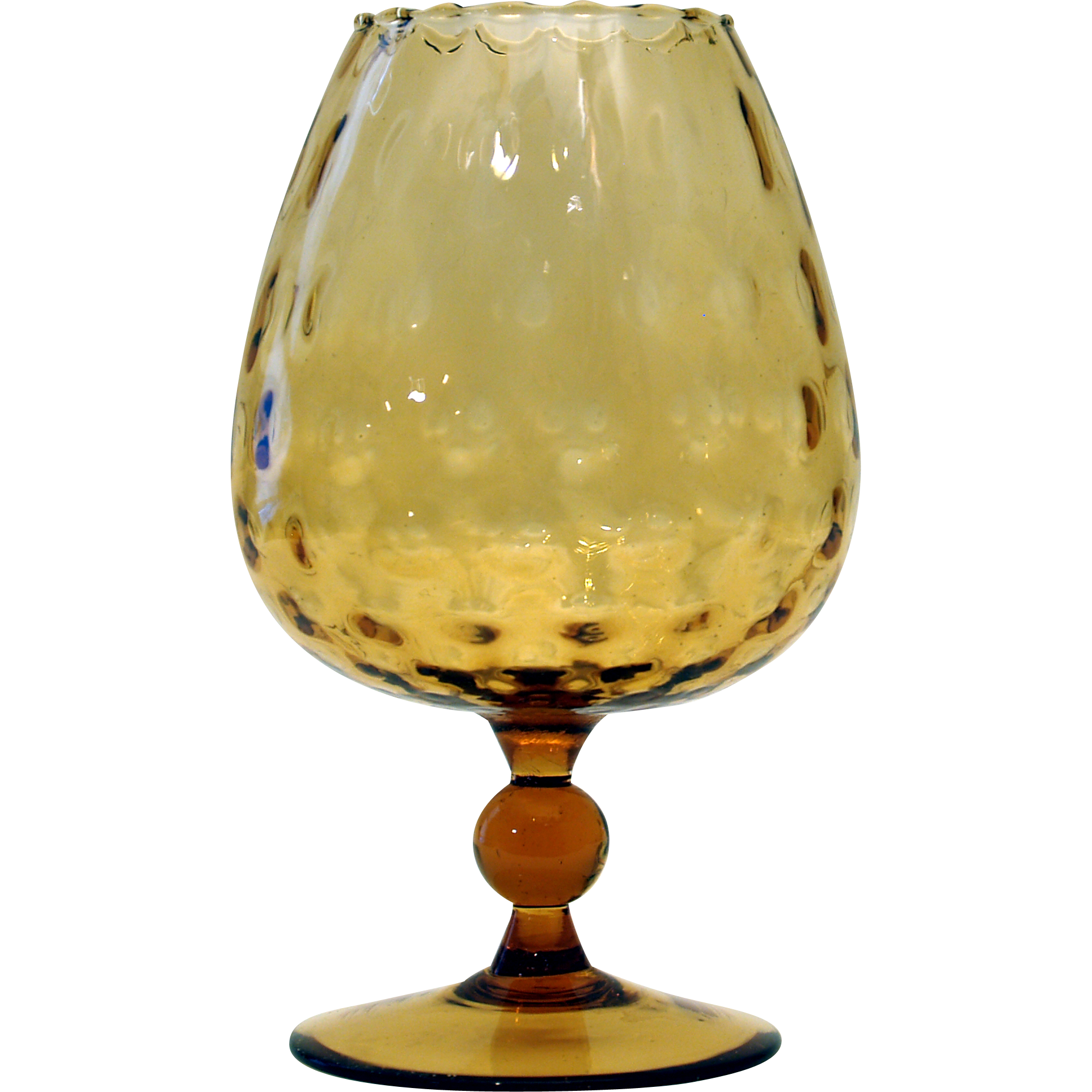 Midcentury Hand Blown Art Glass Snifter Vase