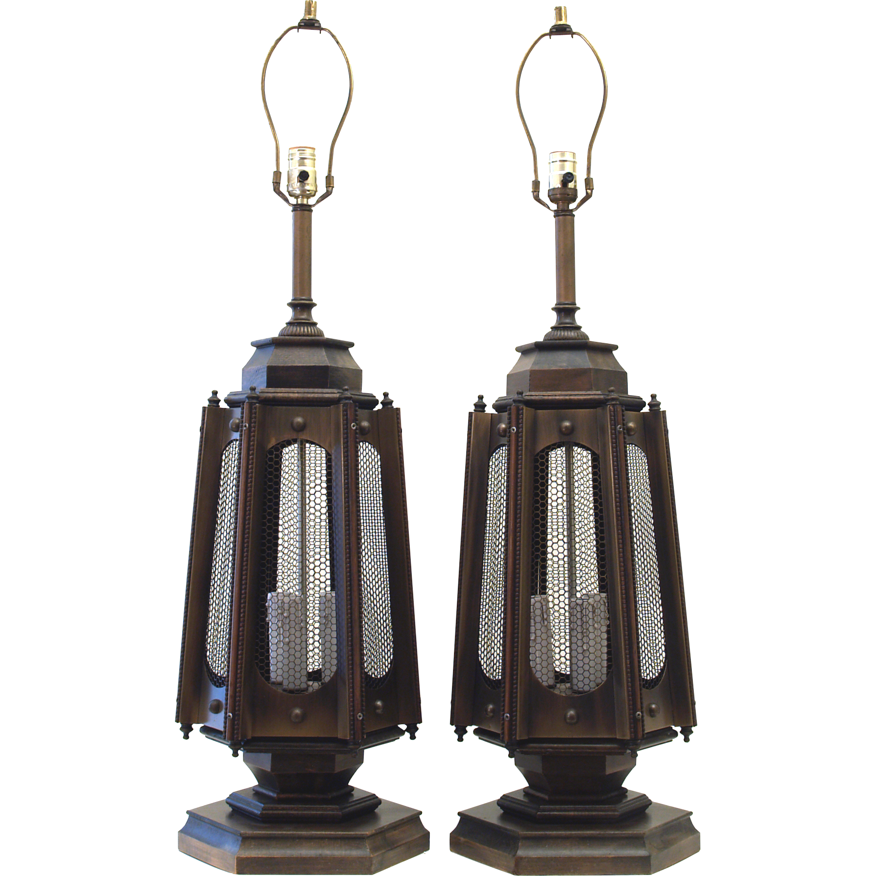 Midcentury Modern Table Lamps with Nightlight