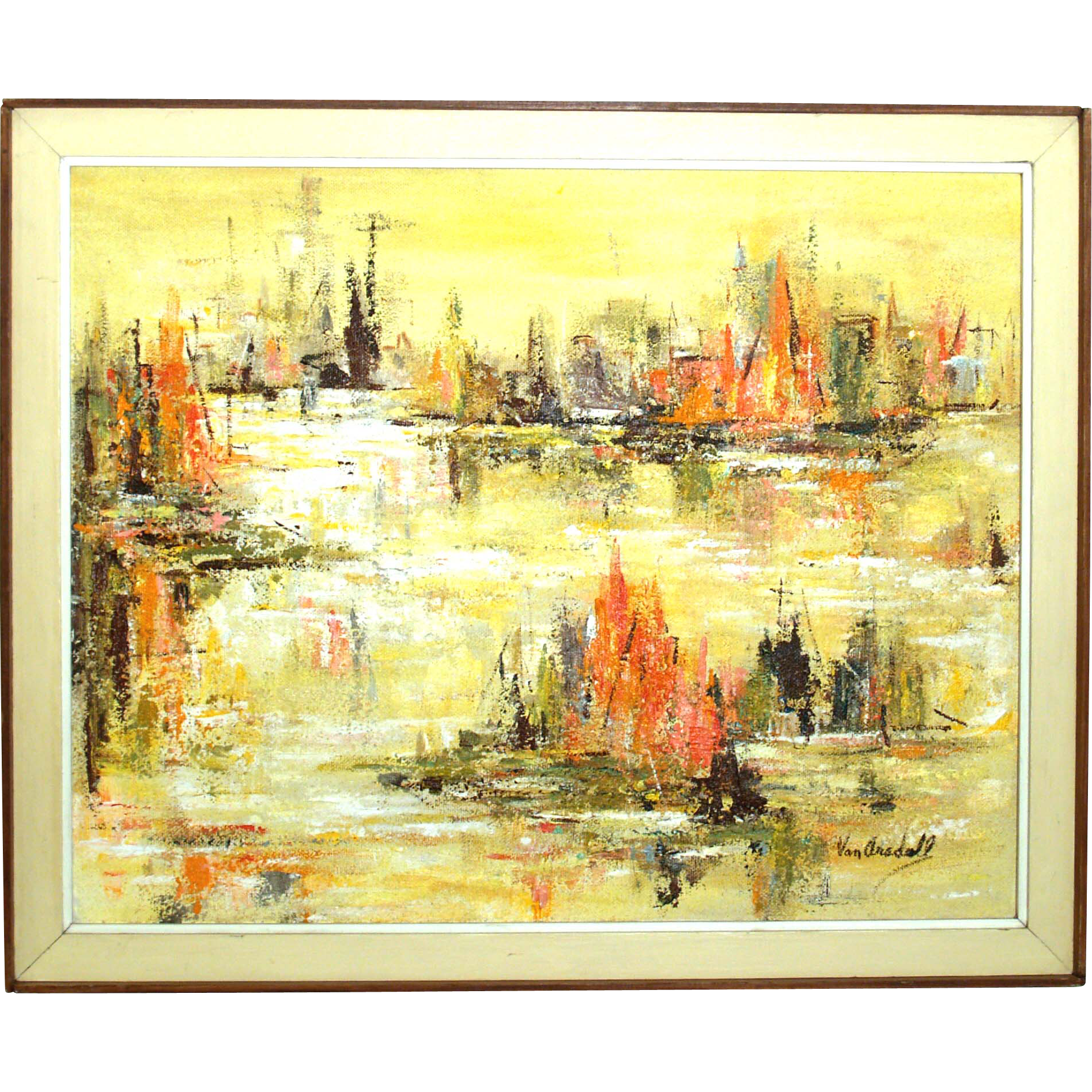 Polly Van Arsdell Modernist Oil on Masonite