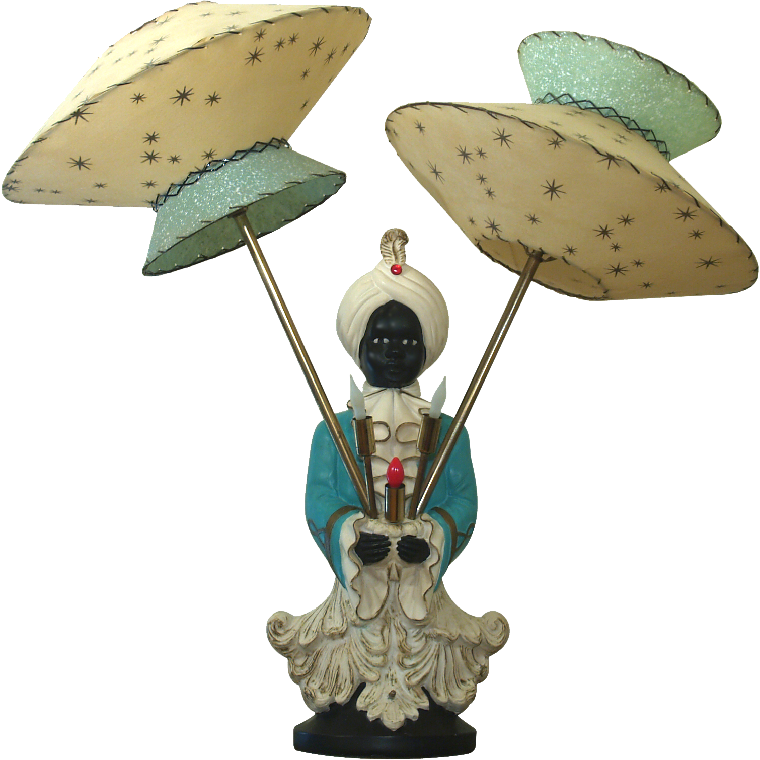 Midcentury Blackamoor Chalkware Lamp