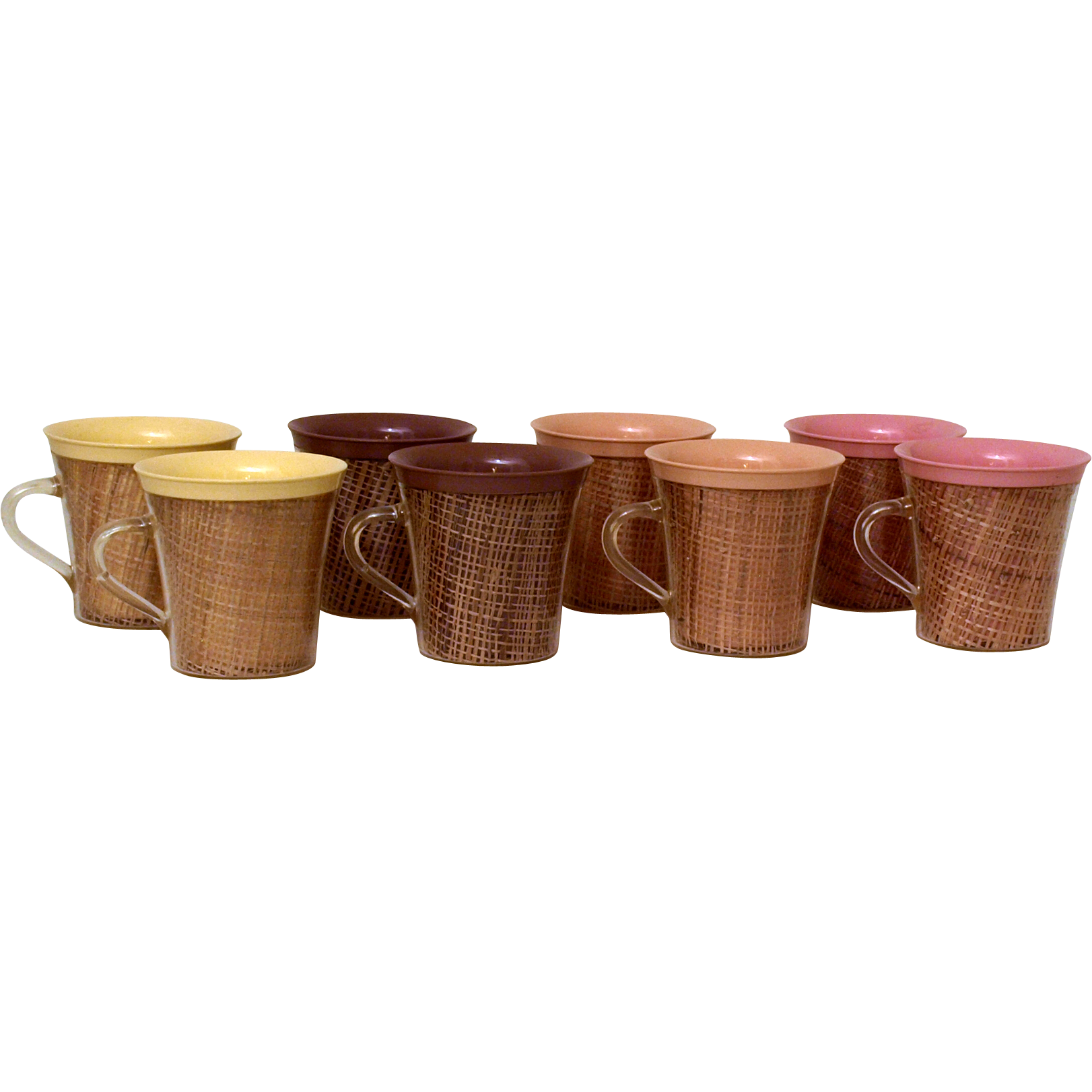 Raffiaware Picnic Mugs Set of 8 in Four Colors