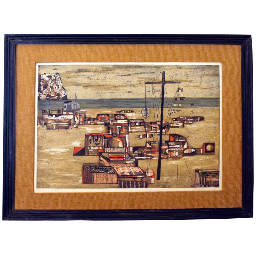 1960s Signed Multi-Color Intaglio Print