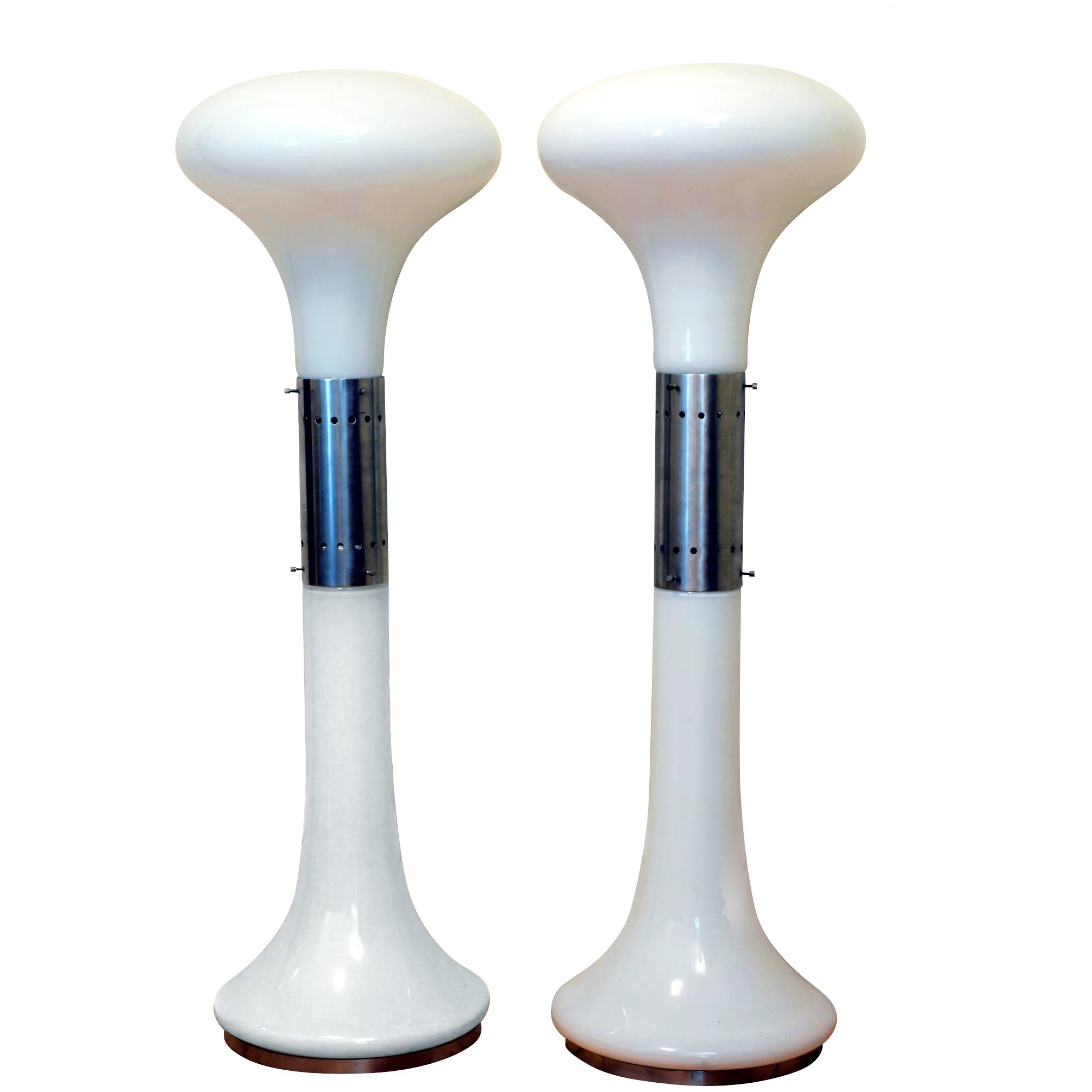 Vintage Carlo Nason for Mazzega "I Numerati Soffiato" Murano Glass Floor Lamps